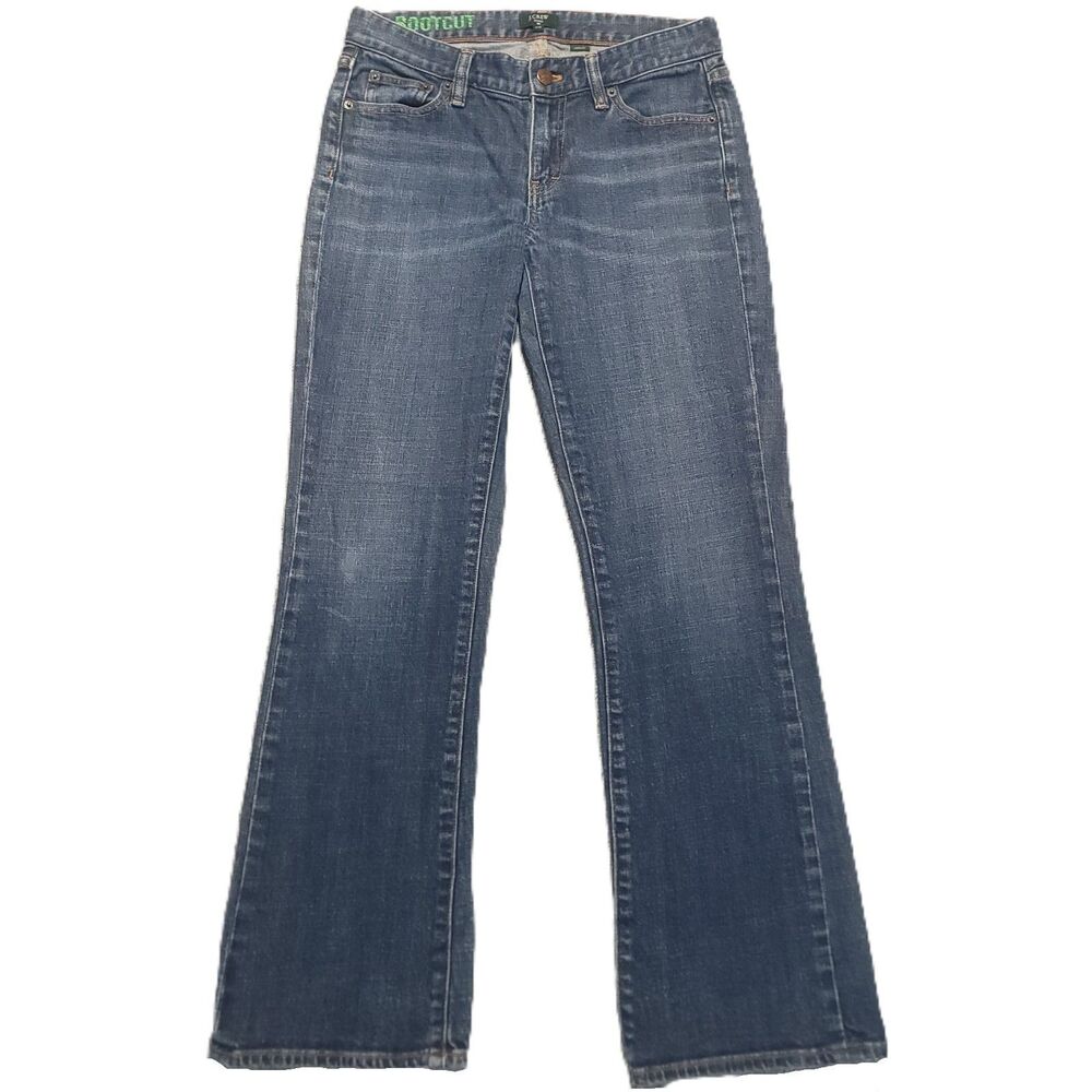 J Crew Bootcut Jeans Womens 27S Low Rise Stretch Blue Denim Pants